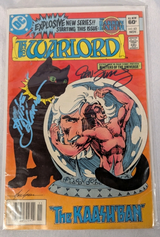Signed Vintage DC Comics "The Warlord" Issue #1. 2 Signatures Present. Comic is Bagged and Boarded.