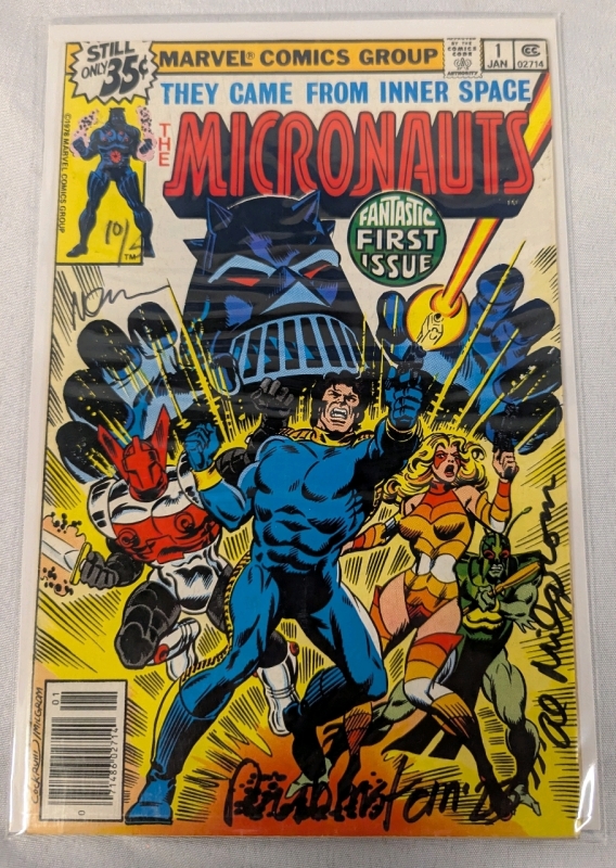 Signed Vintage Marvel Micronauts Issue #1. Signed by Milgram & Others.