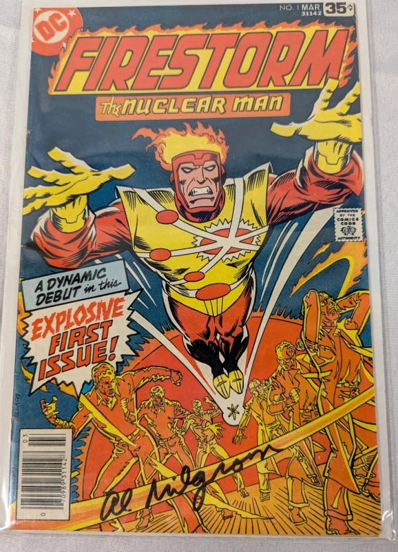 Signed Vintage DC Comic's Firestorm, The Nuclear Man Issue #1. Signed by Milgram.