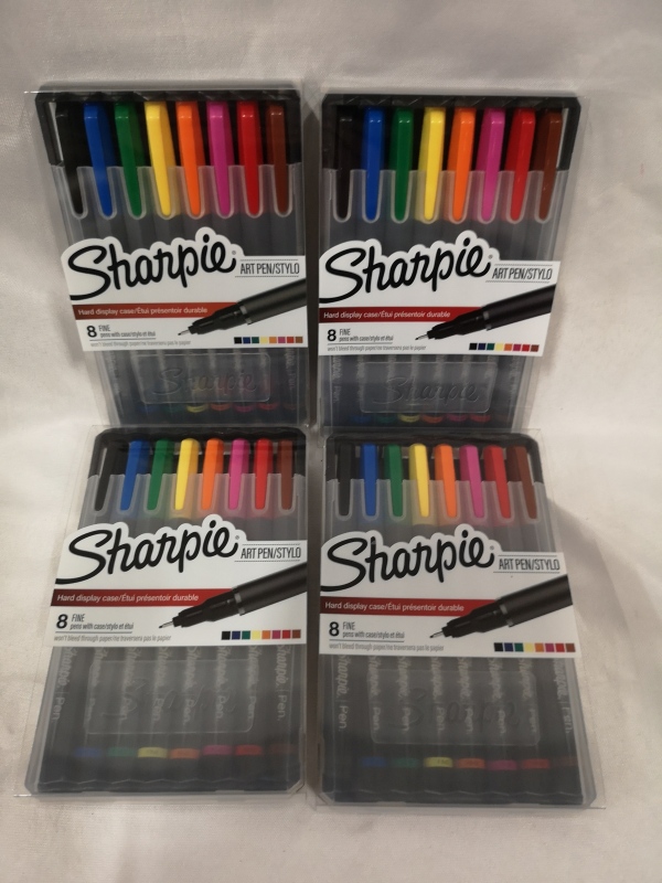 4 New 8 Packs of Sharpie Art Pen / Stylos in Cases