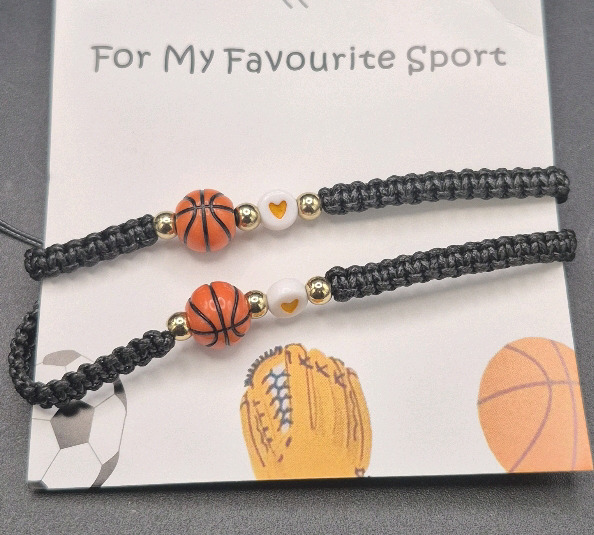 2 New Braided Basketball Bracelets - 10" Long