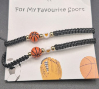 2 New Braided Basketball Bracelets - 10" Long