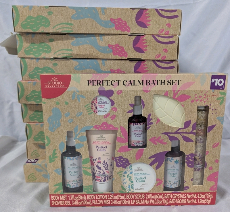 9 New Studio Selection Perfect Calm Bath Set. Retails for $90 USD