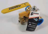 New - Raven 1" Press Ball Valve with Hose Drain .