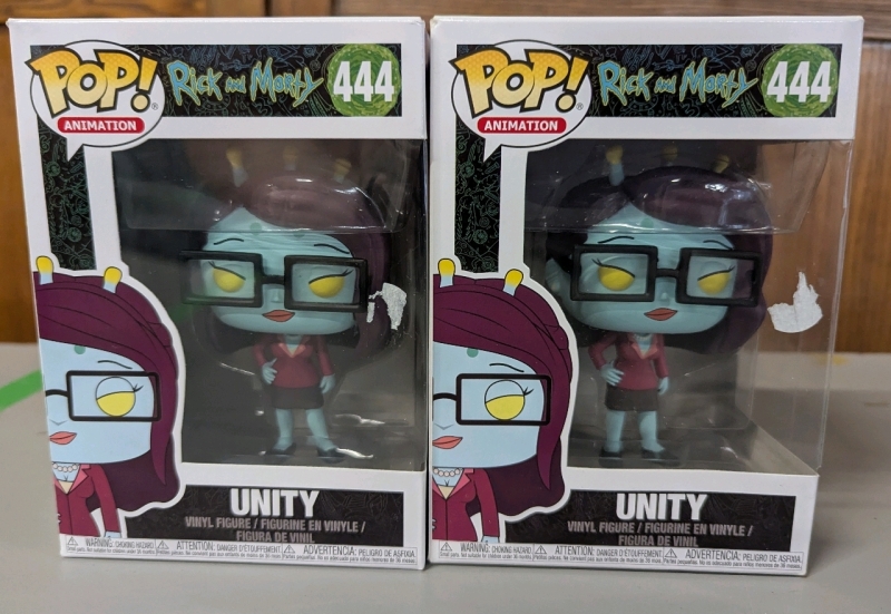 2 New in Box Rick and Morty Funko Pop #444 Unity Figuries