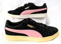 PUMA Ladies Vikky V2 Sneakers: Black, Rose, Gold (Size 7.5)