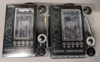 2 New Sentry Headphone 2 Packs. Each comes with Headphones & Earbuds + Mic.