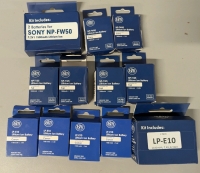 14 New Lithium Ion Batteries. 4 NP-FW50, 4 NP-T125 and 6 LP-E10.