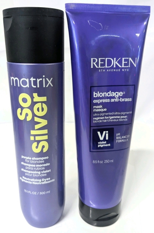 [See Desc] MATRIX So Silver Purple Shampoo for Blond Hair & REDKEN Blondage Violet Pigment Mask for Blond Hair