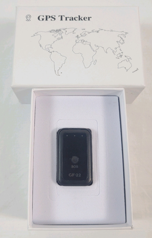 As New - GF-22 Mini GPS Tracker Locator . Includes Tracker , Charging Cord & Instructions . Has Power , Untested .