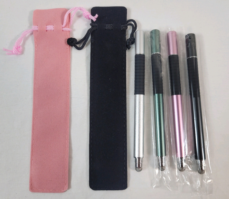 New - 4-Pack Universal 2-in-1 Stylus Pen for Touchscreen Devices .