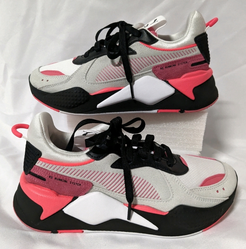 New PUMA Ladies RS-X Reinvent Runners: White, Black, Bubblegum (Size 6.5)