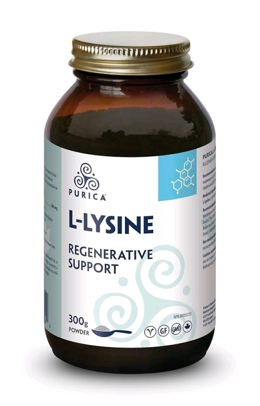 New PURICA L-Lysine Powder - 300g - Supports Energy Production, Ideal for Cold Sore Management, Pure Lysine Amino Acid for Wellness & Vitality