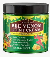 Bee Venom Joint Cream with Fast-Acting & Long-Lasting Warmth 72 Hour Deep Moisturizing Tea Tree / Mint / Chamomile / Vitamin E - Non-Greasy Fast Absorption for Joints Hands, Feet, Neck - 70g Nongreasy Formula Natural Ingredients Ex 2028 05 28 stock photo