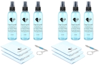 2 New in Box | CLEAR CRYSTAL Glasses Cleaner Kits - Each Includes : 3 Anti-Reflective Lens Cleaner Bottles (125 ml ea), 3 Microfiber Cleaning Cloths, + a Screwdriver Key Chain