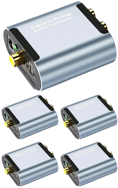 5 New Fiber Optic Audio Converter Digital to Analog Coaxial Converter with Optical and Coaxial with 1M Long Fiber Optic Cable | Over $90 Retail Value!