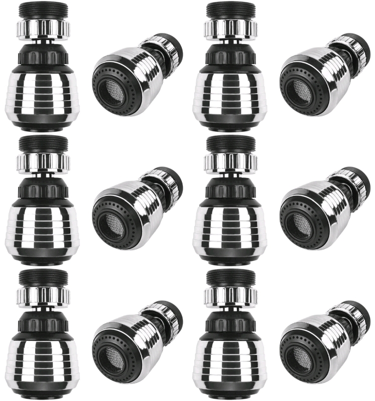 12 New VIPMOON Kitchen 360&deg; Swivel Sink Faucet Aerators, ABS Plastic Sprayer Heads with 2 Modes for Kitchen and Bathroom | Over $60 Retail Value!