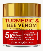Turmeric Bee Venom Moisturizer 5x Firming and Lifting with Hyaluronic Acid Vitamin C+E and Collagen smooths 60g premium skincare non-greasy YCB Stock photo added expires 2028 03 16