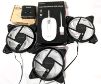 New UpHere Computer Cooling Fans, MacAlly 3 Button Turbo Optical USB Mouse, Techole Bi-Direction HDMI Switch HS305 (As-Is)