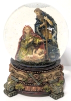 Vintage Nativity Musical Snow Globe, Plays "Silver Night", Originally Bought from Eaton's, 6" Tall, No Cracks, Chip on Top Of One Foir6