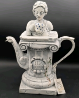 Vintage 1993 Swineside Ceramics England TEA MAXIMA Greco-Roman Style Teapot, No Chips or Cracks, Crazing Present