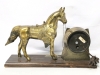Vintage 1950s Official ROY ROGERS "Trigger" The Wonder Horse Electric Horseshoe Clock, Tested for Power! Wood Base Measures 17" &times; 4.8" - 5