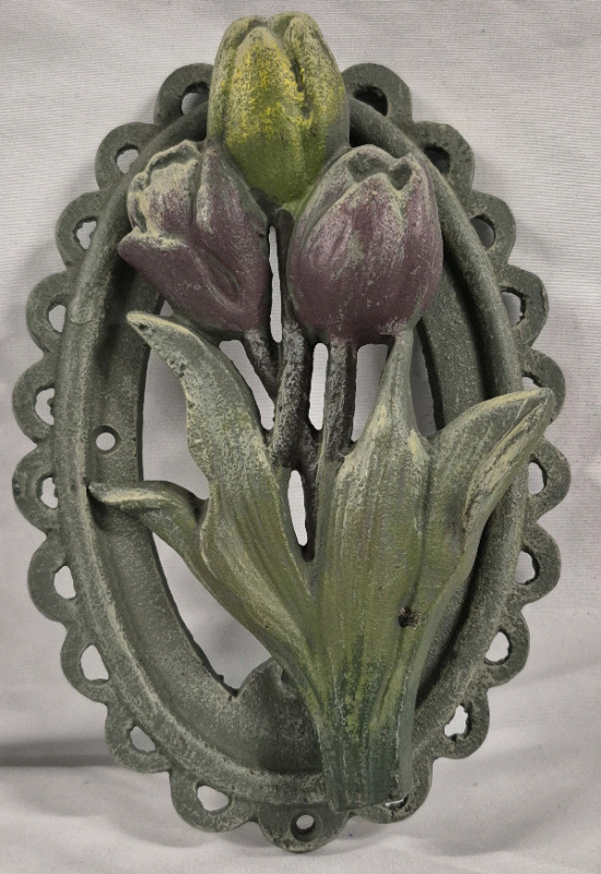 Metal Heavy Tulip Door Knocker 7.75" L and 5" W