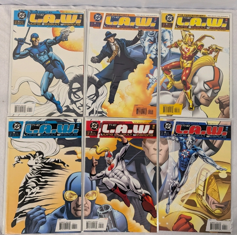 [Complete Run] 6 Vintage DC THe Law: Living Assault Weapons Comics.