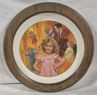 1963 Vintage Shirley Temple "Curly Top" Framed Collector Plate 12.25" Diameter