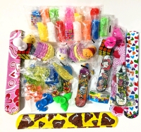 30+ Small Party Favors: Slap Bracelets, Mini Skateboards, Squishy Critters, Slap Hands +