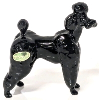 Vintage BESWICK Black Poodle Figurine with Original Sticker, 3.75" Tall, No Chips or Cracks