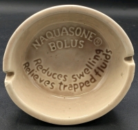 Vintage Cow Udder-Shaped SCHERING VETERINARY DIV. Advertising Footer Ashtray for NAQUASONE BOLUS "Reduces Swelling, Relieves Trapped Fluids" - 3.75", Cracks and Flaking Throughout