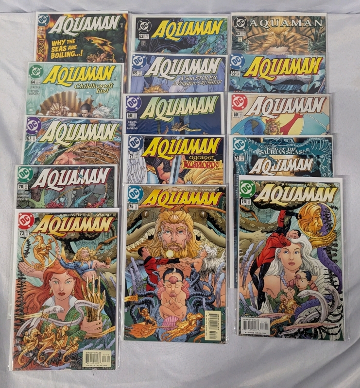 15 Vintage DC Aquaman Comics by Larsen. #61-#74