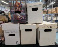 5 Comic Book Boxes. Largest Measures 16.5" by 18.5" by 11".