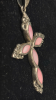 Sterling Silver Pink Gemstone Cross Necklace Cross Approximately 2.25 inch W/ Bale Chain 23 inch Ring Clasp Vintage - 3