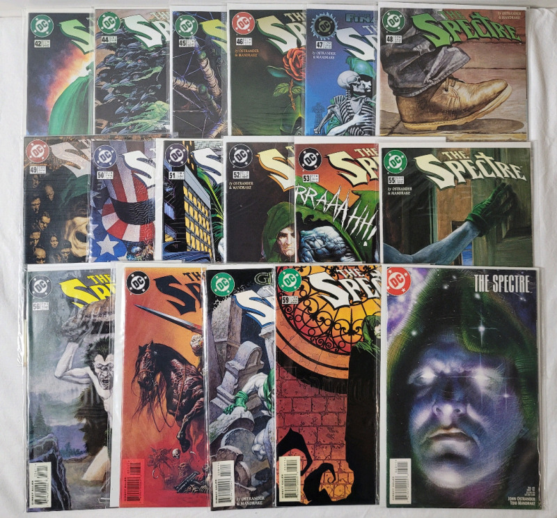 DC Comics (1992-97) The Spectre No.42 , No.44 - No.53 & No.55 - No.60 . Seventeen (17) Comics . Very Fine or Higher Ungraded Condition .
