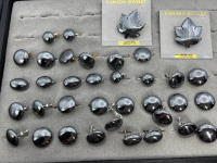 Genuine Hematite Earrings and Brooches