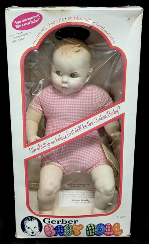 Vintage 1979 GERBER Baby Doll, 17" Long with Independently Moving Eyes & Original Box