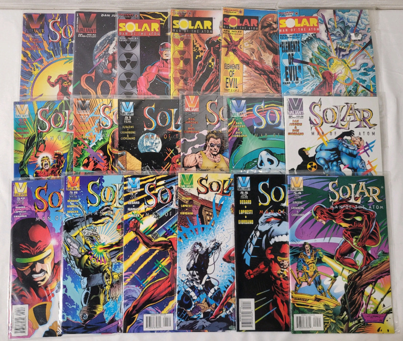 Valiant Comics (1991-) SOLAR Man of the Atom No.42 - No.59 , Consecutive Run - 18 Comics . All Comics in Very Fine Ungraded Condition .