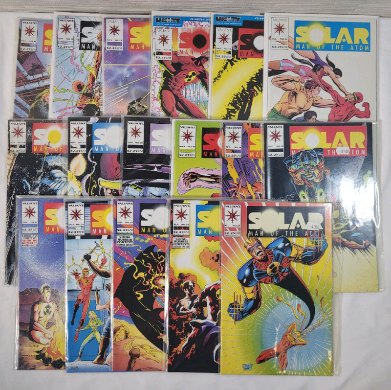 Valiant Comics (1991-) SOLAR Man of the Atom No.11 - No.27 , Consecutive Run , 17 Comis . All Comics in Very Fine Ungraded Condition .