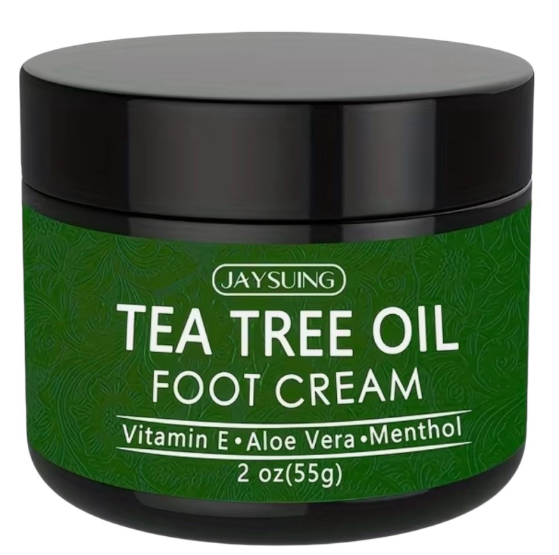 Tea Tree Foot Cream with Aloe Vera / Hyaluronic Acid and Honey Vitamin E Deeply Hydrates Dry Rough Skin for a Smoother Softer Foot Alcohol Free 2oz / 55 g Ex 2027 09 26