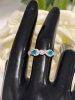 925 Sterling Silver Ring Blue Opal 4x3mm Natural Gemstone Size 8 - 3