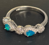925 Sterling Silver Ring Blue Opal 4x3mm Natural Gemstone Size 8 - 4