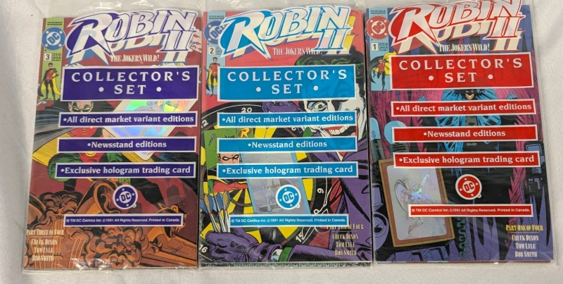 Vintage DC Robin II Joker's Wild Issues 1-3 Sealed Collectors Set. With Varients and Holographic Cards.