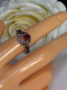 925 Sterling Silver Round Ruby 4mm Black Spinel Hemstone Ring Size 7.5 - 4
