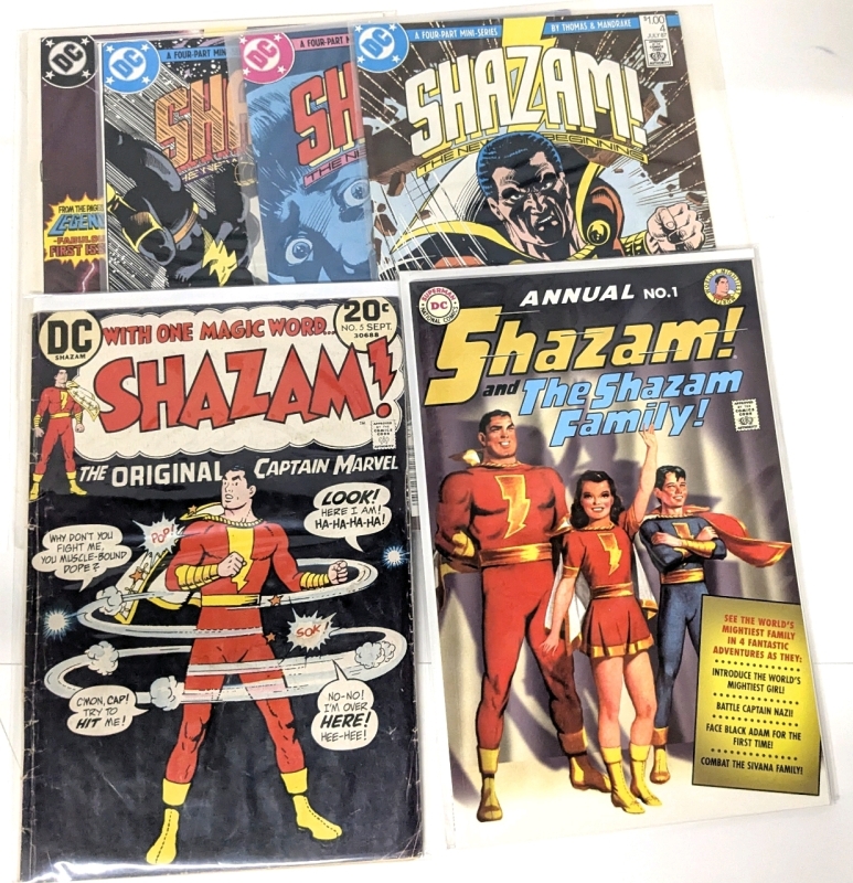 [Full Run] Vintage DC Comics SHAZAM! The New Beginning, No. 5 Shazam! The Original Captain Marvel & Modern Annual No. 1 Shazam! And the Shazam Family, All Bagged