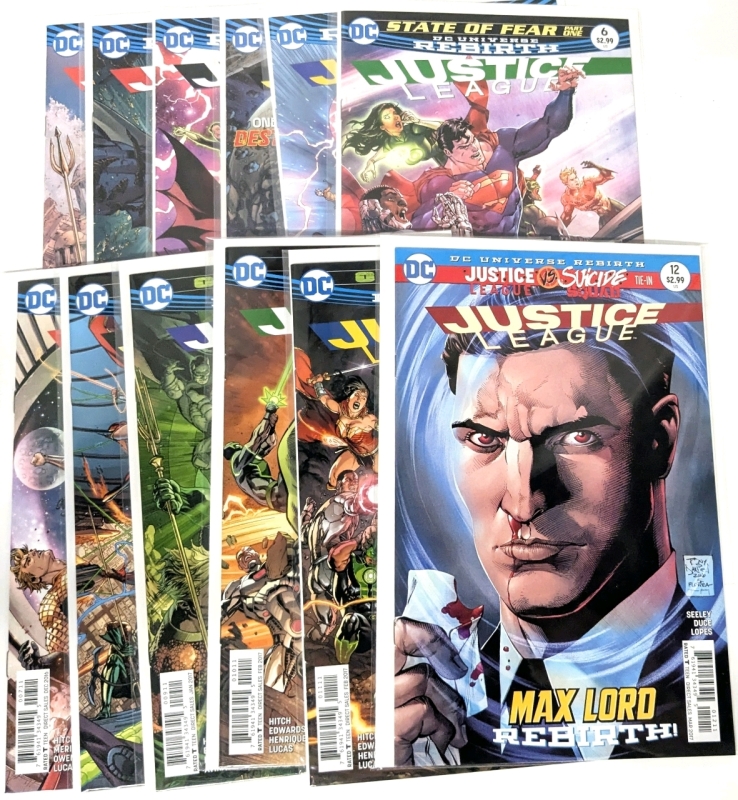 [Full Run, Part 1/3] DC Universe Rebirth : JUSTICE LEAGUE, Issues #1 -13 Direct Sales, All Bagged & Boarded
