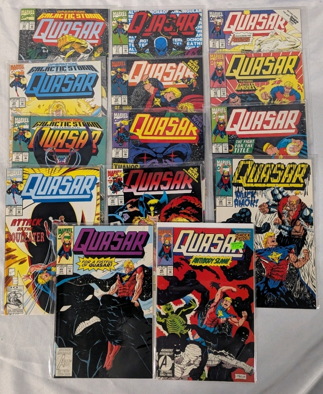 14 Vintage Marvel Quasar Comics. Issues 33-46