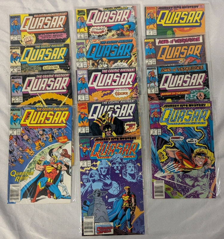 15 Vintage Marvel Quasar: The Comic Avenger! Comics. Issues 1-14. 2x Issues 6 in One Bag.