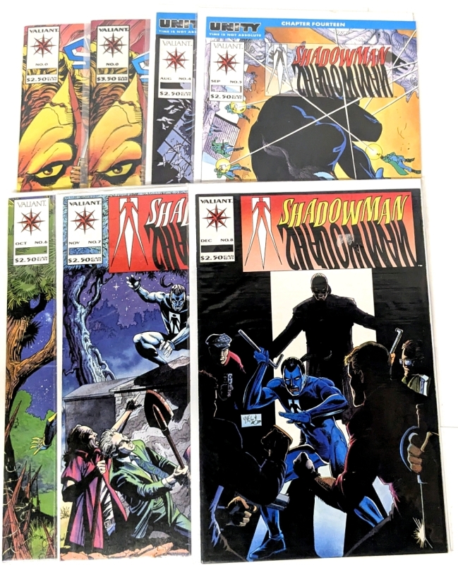 Vintage VALIANT Comics : SHADOWMAN, Issues #0, #0 Foil Cover, 4-8, 7 Comics Total, All Bagged, Most Boarded